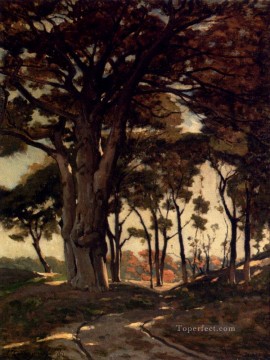 ウッズ Painting - ウー・バルビゾンの風景 アンリ・ジョゼフ・ハルピニーの森 森